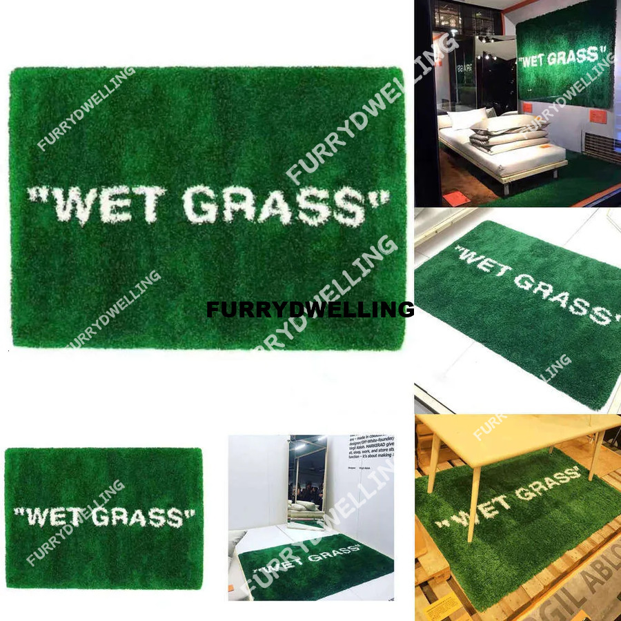 Home Furnishings Art Carpets Markerad WET GRASS Area Rug Hypebeast Collection Parlor Bedroom Playroom Trending Dwe74 Sneakers Floor Fakes Plant Grass Mat Supplier
