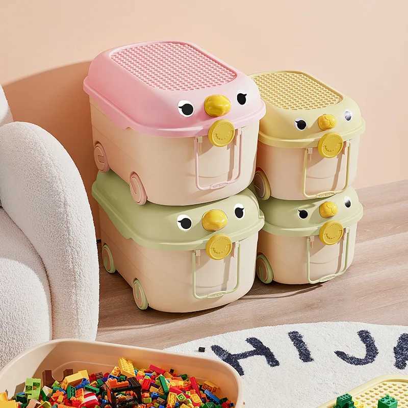 Kids Toy Storage Box Plastic Nursery Cute Organizer Bin Kids Room Clothes Toys Snacks Books Storing Box Organization Storage C251008