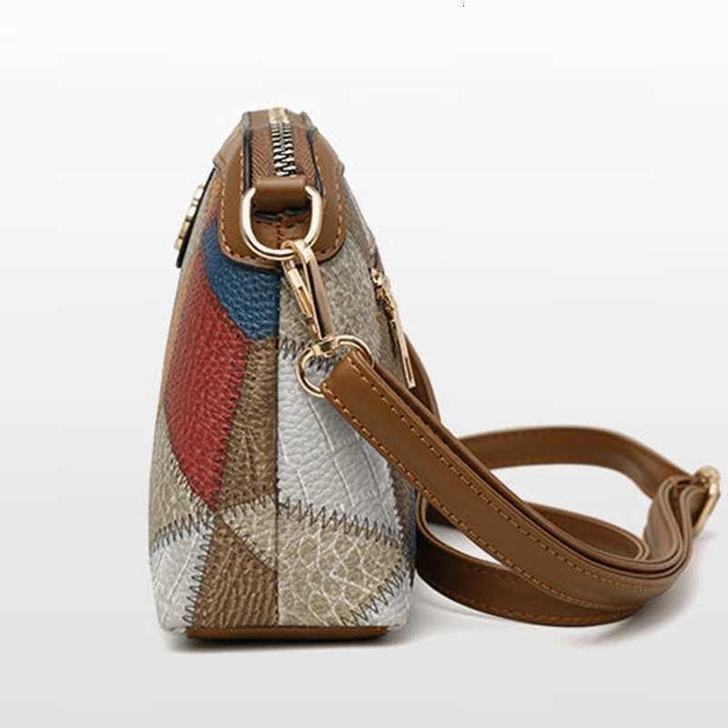 Mens and womens niche ethnic design single shoulder bag patchwork color crossbody bagT251007