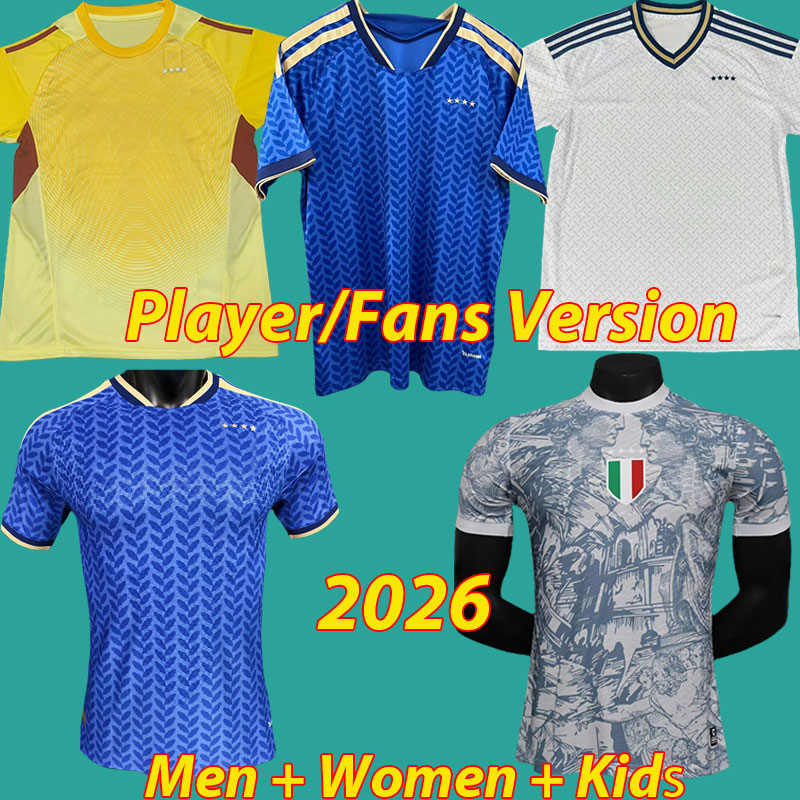 3XL 4XL 2025 ITALYSe soccer Jerseys INSIGNE DIMARCO TONALI Fans Player Version CHIESA BARELLA CRISTANTE 25 26 FOOTBALL Italian Long Sleeve men kids kits Uniform