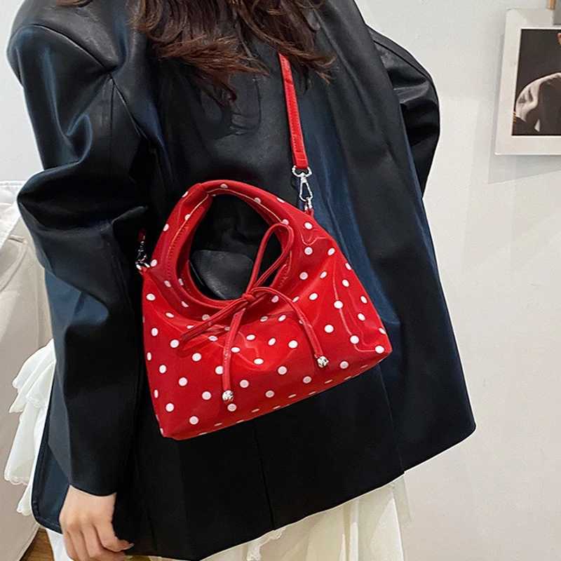 Designer Korean Exquisite Red Polka Dot Bow Handbags Wen Luxury Fi PU Leather Versatile Shoder Bag Cmuter Crossbody Bags1 Y251120