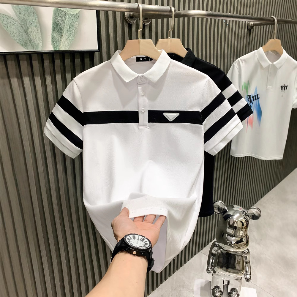 Men's Short Sleeve Polo Shirt 2025 Summer New Korean Style Designer Shirt Trendy Fashion High-end Feel Polo Turn-down Collar Casual Designer Hood
