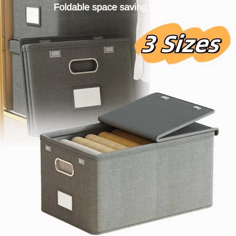 Fold Cation Storage Box Large Capacity Flip Lid Organiser Home Supplies Clothing Underwear Sock Toy Storage Organizer Cosmetics C251008
