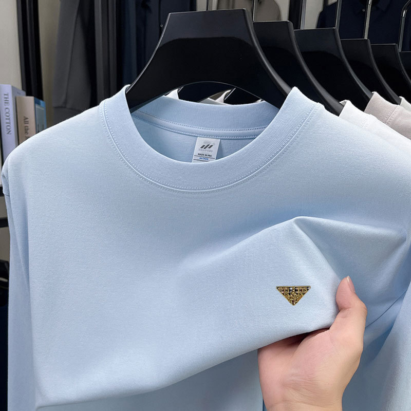 100% Cotton Men's Sweatshirt 2025 Autumn New Fashion Trendy Designer Hoodie Crew Polo Neck Solid Color Long Sleeve Base Designer Shirt Shirt T-sh