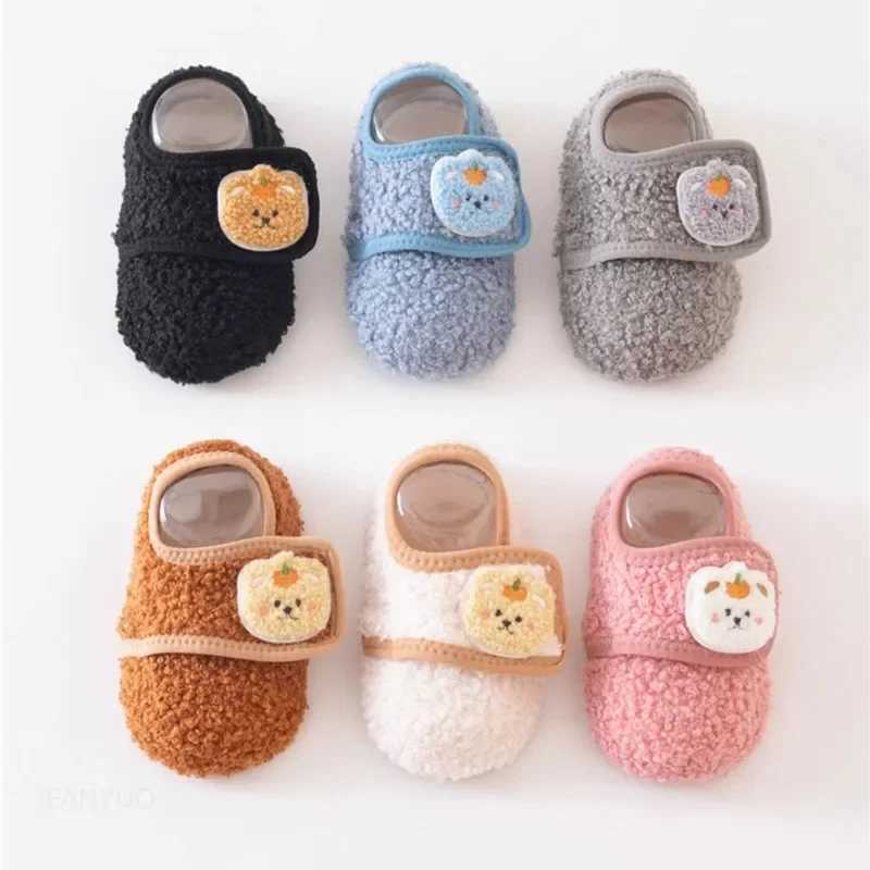 05Y Baby Non Slip Floor Soft Sole Anti Skid Walking Fleece Lined Toddler Winter Indoor Shoes Infants Kids C251008