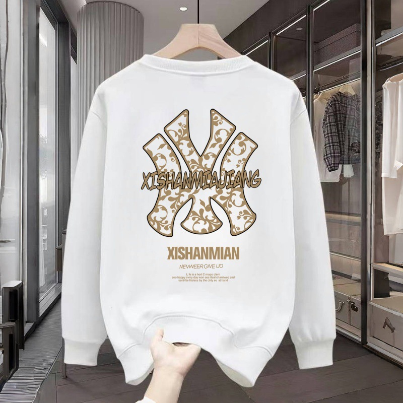 Men's Hoodie Without Cap Casual Autumn Winter New Designer Hoodie Loose Long Sleeve T-shirt Trendy Designer Shirt Crew Polo Neck Pullover Top