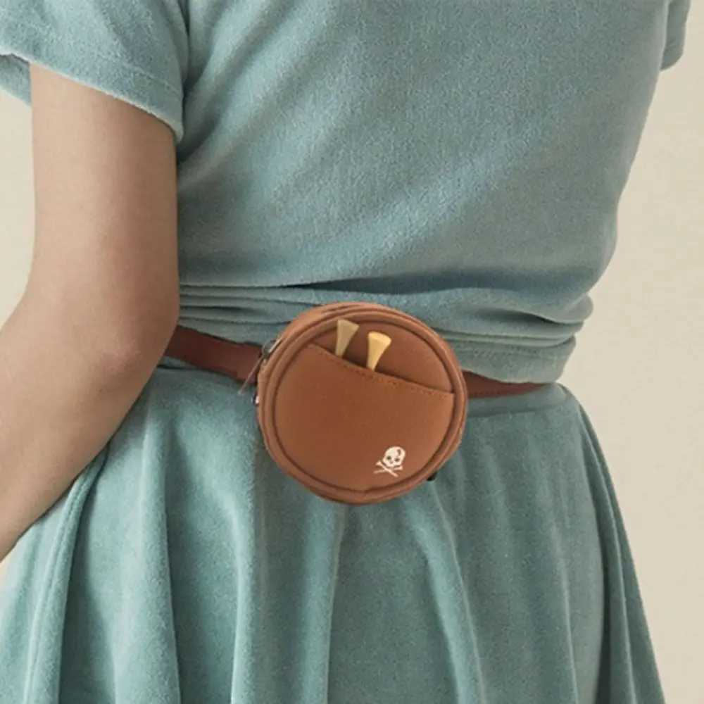 Durable Leather Golf Waist Bag Tee Holder Protective Golf Storage Case Round 4 Balls Capacity Golf Ball Storage Clip Golfer Gift J251008