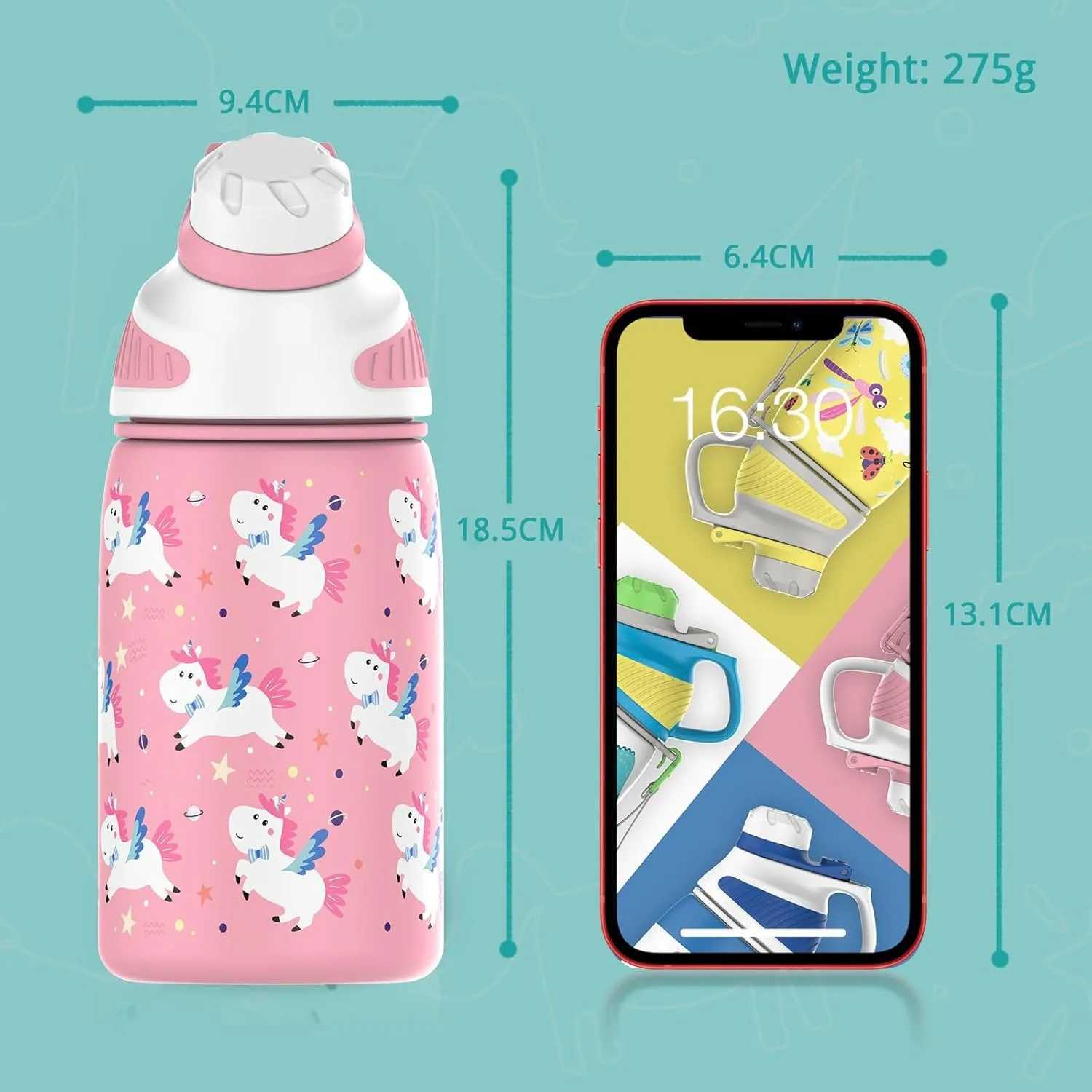 FEIJIAN Kids Stainless Steel Thermos Mug Cartoon LeakProof Vacuum Flask Children Thermal Water Bottle Thermocup C251008