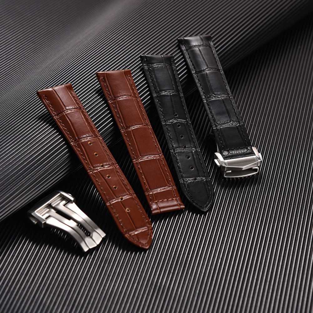 19mm 20mm 21mm 22mm High Quality Genuine Leather Watch Strap For Omega 007 Seamaster 300 Business Clasp AccessoriesXJ251009