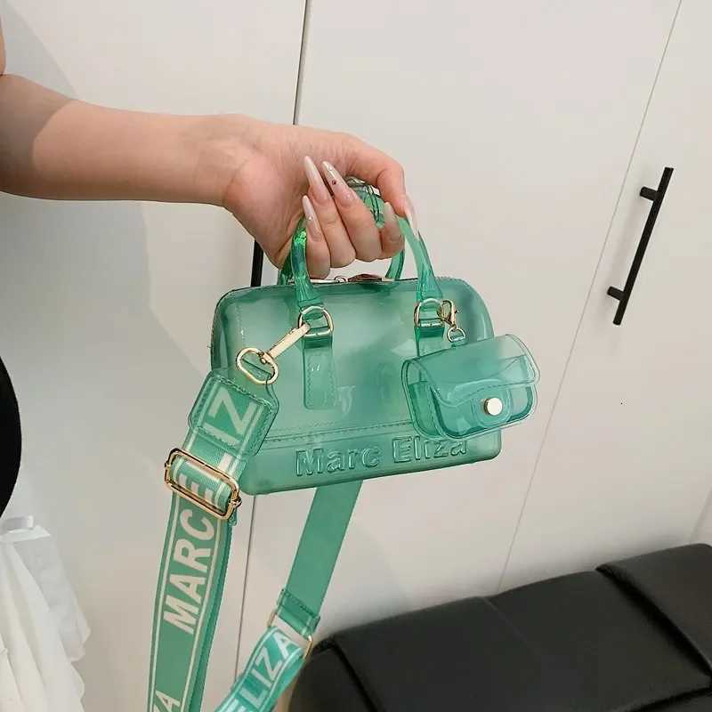 Fashionable Macaron Colored Shoulder Crossbody Bag Womens Handbag Jelly Material Versatile Handbag Medium Hardness Zipper ClosuT251007