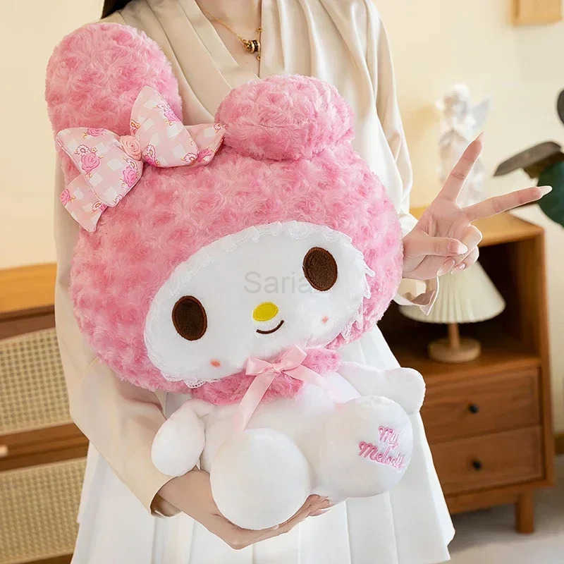 Sanrio 65cm Hello Kitty Kawaii Rose My Melody Plush Toy Anime Cartoon Anime Big Size Soft Stuffed Doll Pillow Kids Birthday Gift L251008