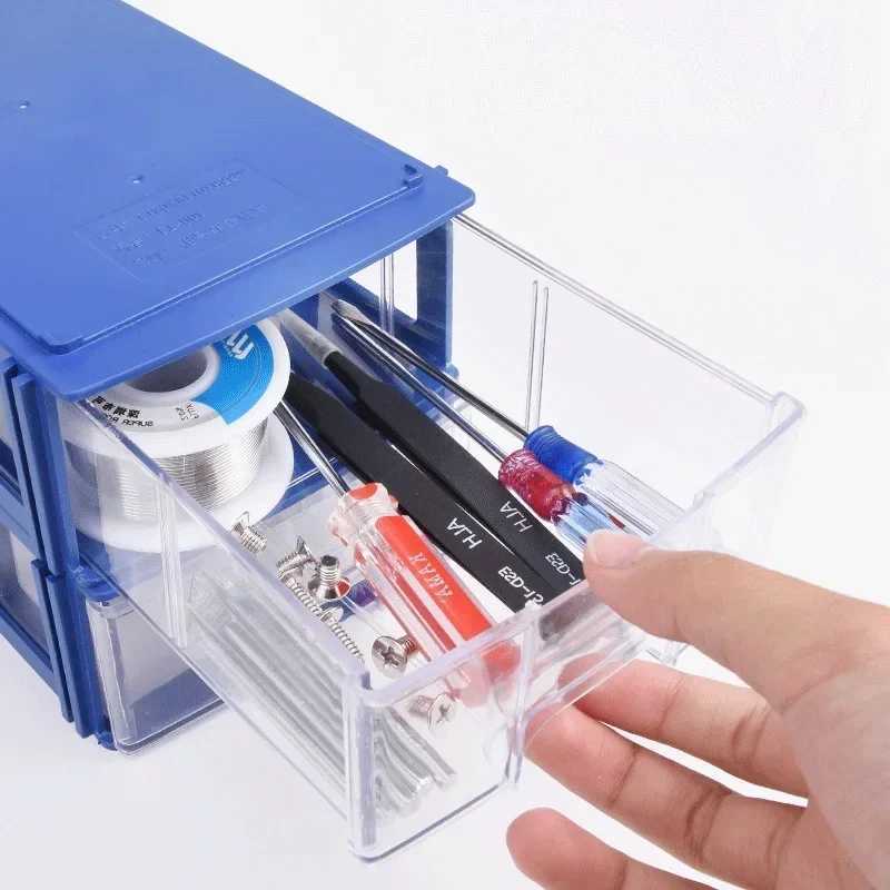 10 Pieces Drawer Storage Box Stackable Rectangular Small Parts Tool Storage Box Office Desktop Organizer C251008