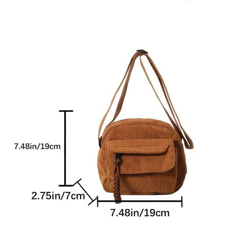 Korean Harajuku Messenger Bags Corduroy Womens Small Shoulder Bag Teenager Girl Crossbody Bag Cute Tote Student BolsaT251007