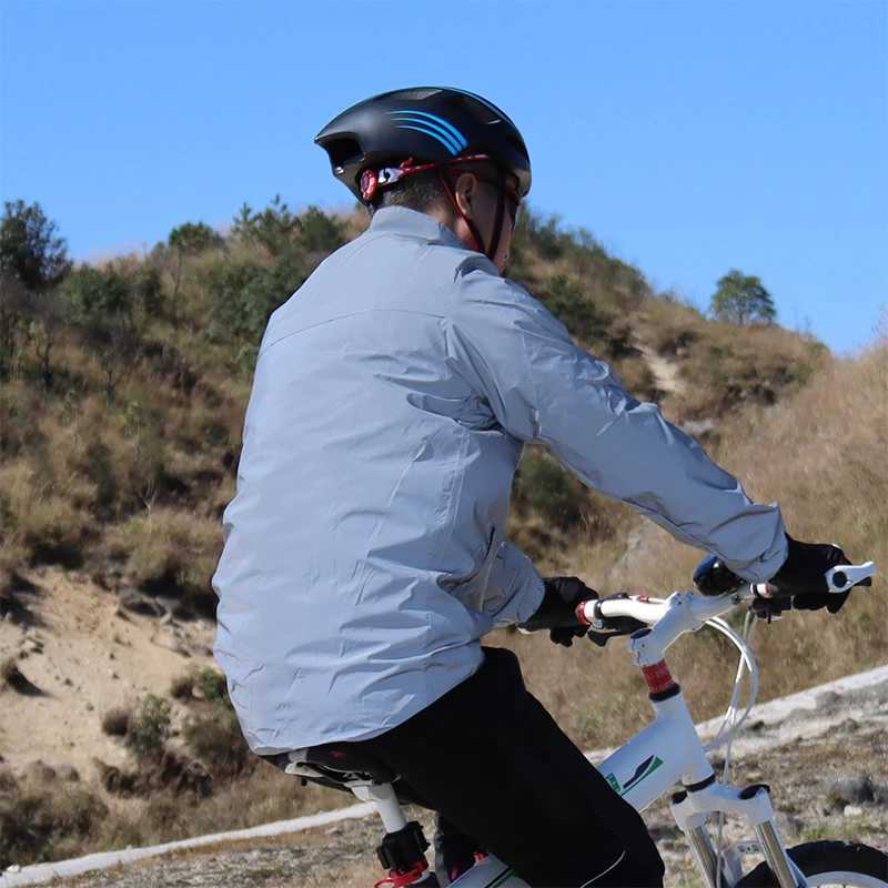 WOSAWE Full Reflective Jacket with Hoodie High Visibility Waterproof Wind Breaker Men Women Hiking Cycling Running Safety Vest J251008