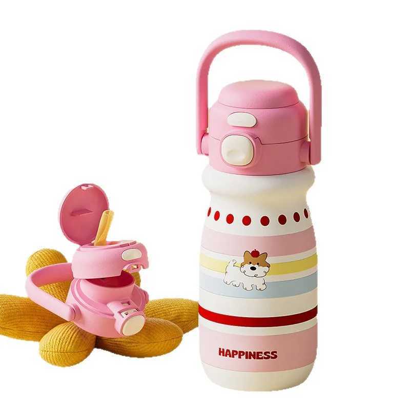 Mother baby and child handheld milk bottle cute trend double drink high value cartoon 316 cold thermos cup holiday gift C251008