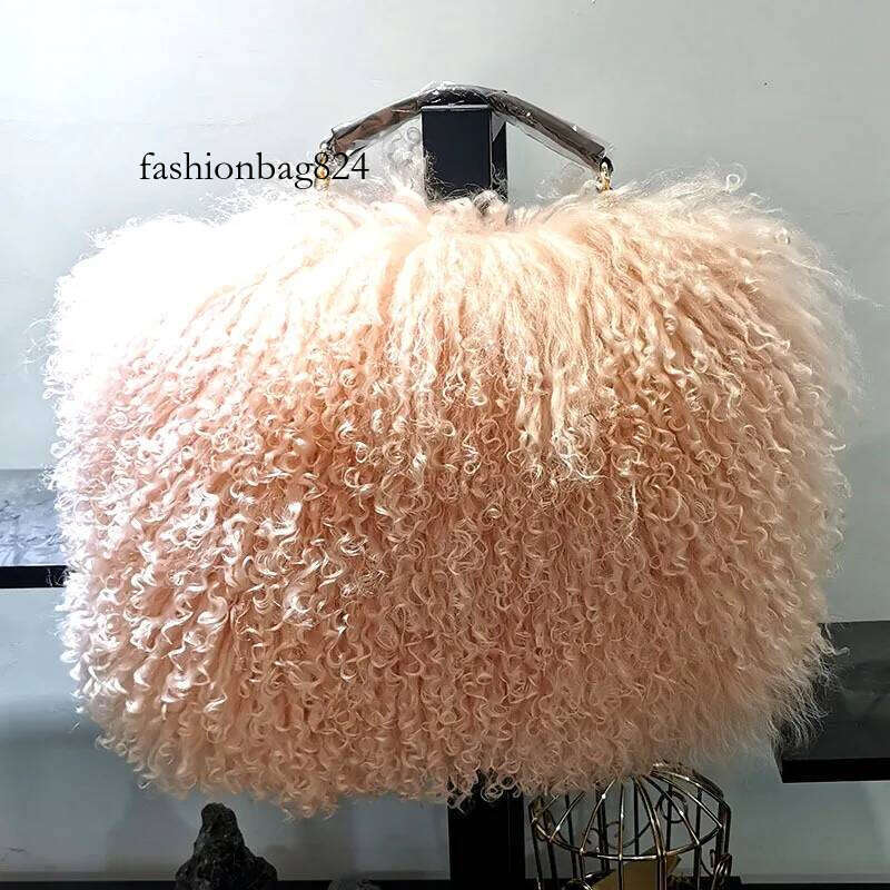 Real Fur girl Chain Shoulder for Women Designer Purses and Handbags Women's Party Clutch Crossbody Bag High Quality