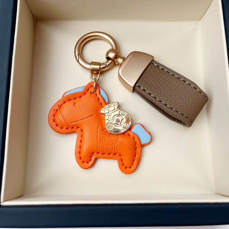 Get Rich Quickly Cute Pony Keychains - Leather Cartoon Pendant Couples Backpack Ornament Small Gift Z260130