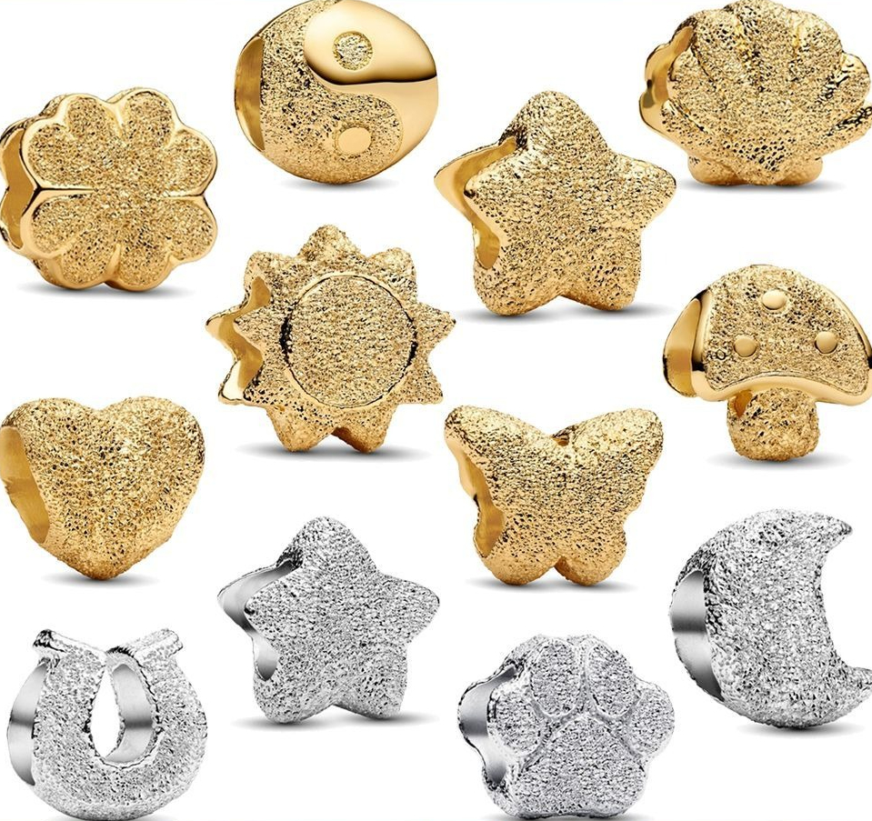 S925 Silver Bracelet Basic Chain Silver Gold Star Moon New Product Chisel Mini Pendant Beads