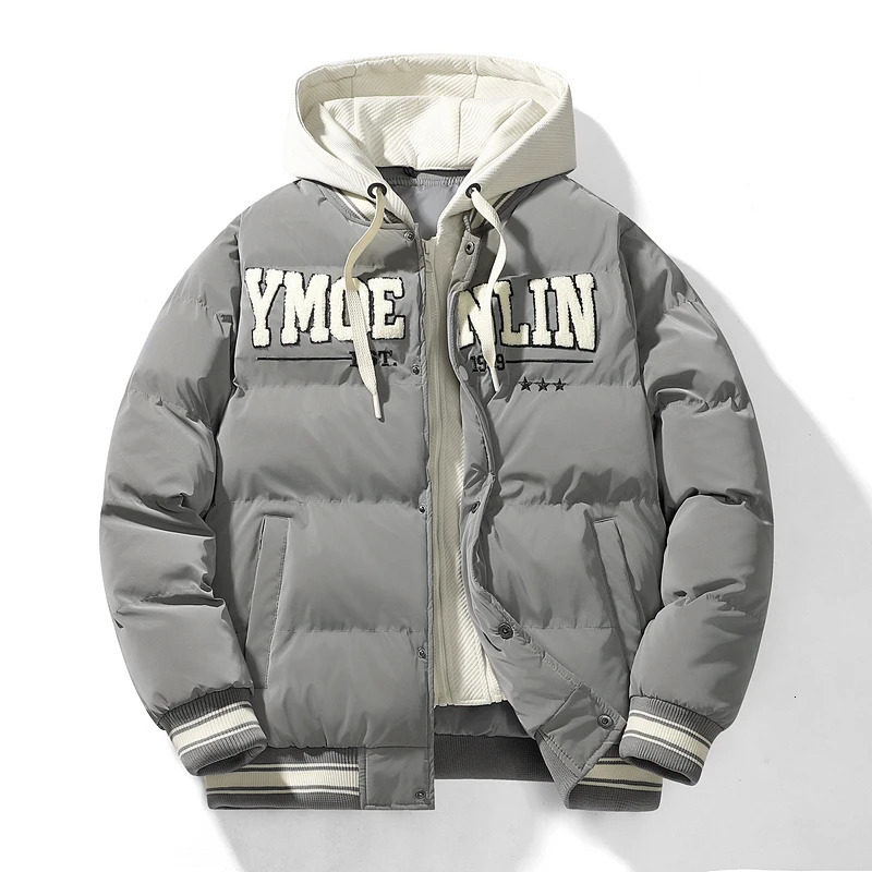 Casual Stand Collar Parka for Men Clothing Big Size Mens Thick Warm Bomber Jacket Autumn Winter Fleece Slim Fit Coat 251008