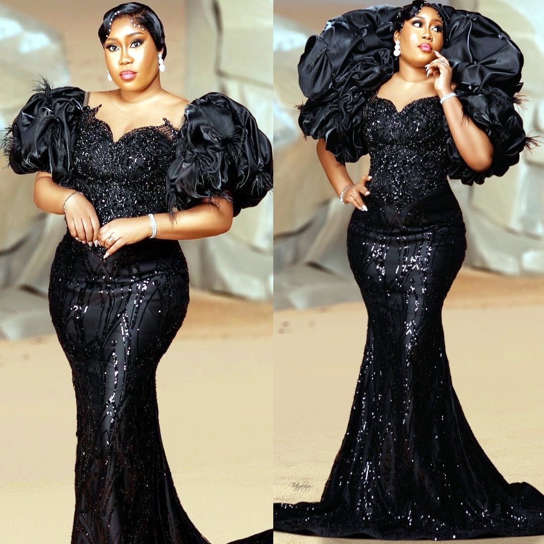 Black Mermaid Prom Dresses 2025 Beaded Sequined With A Wrap Stylish Evening Formal Party Second Birthday Engagement Gowns Plus Size Dress For Special 