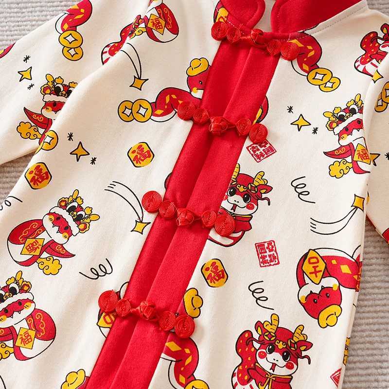 Newborn Clothes Chinese Style Spring Festival Snake Cotton Soft 018 Boys And Girls Spring And Autumn Long Sleeved Baby Jumpsuit C251009