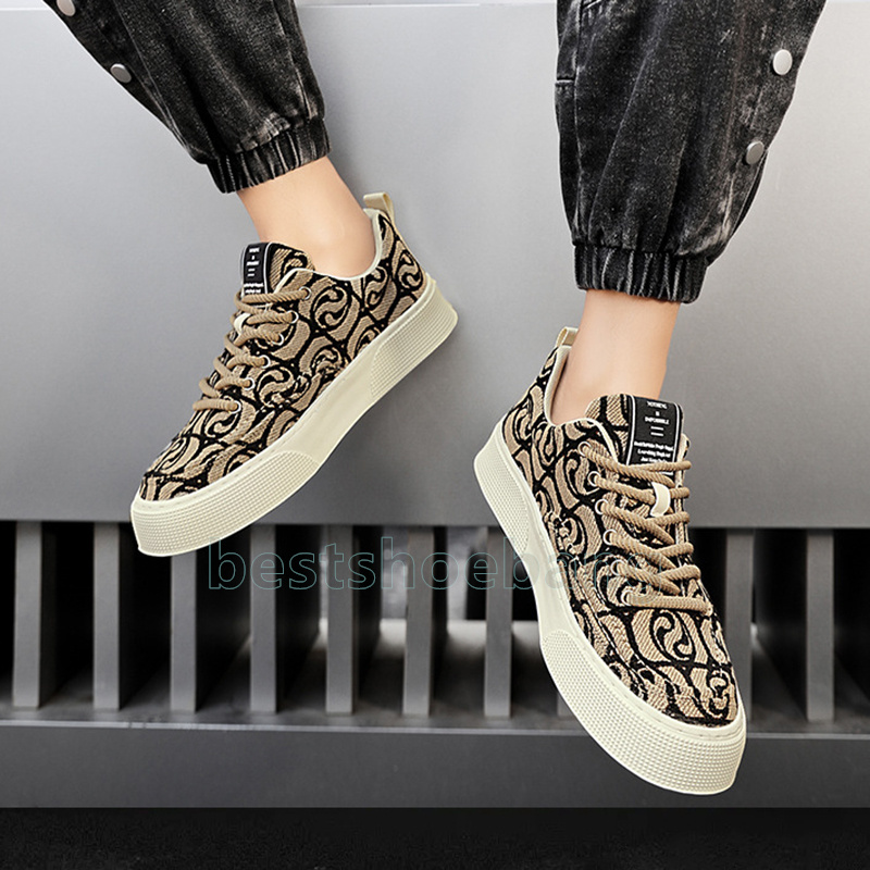 designer shoes canvas sneakers vintage style breathable unisex trainers chic red beige green black colors low-top daily mens shoes size 39-44