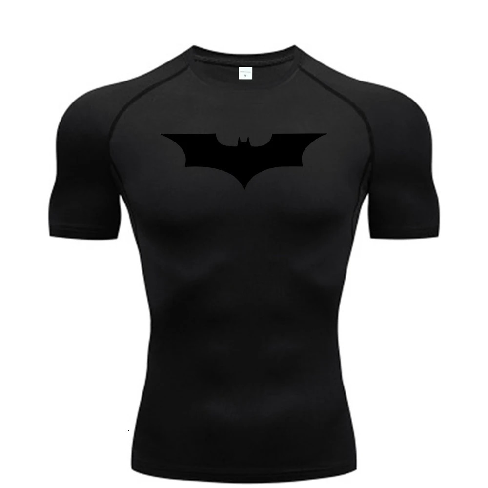 Bat Printed Mens Tight TShirt Running Compression T Shirt Gym Fitness Jogging Short Sleeve Male Casual Shirt Tops 251009