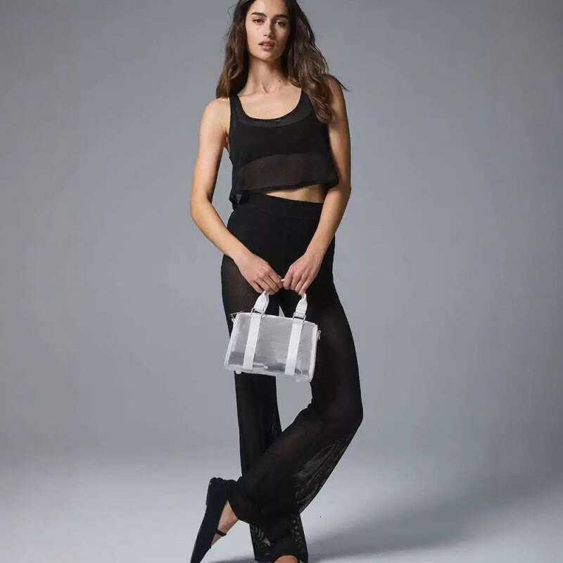 Transparent Mesh Travel Large Capacity Shoulder Crossbody Yoga Fitness Storage Luggage Sports Bag Women B5