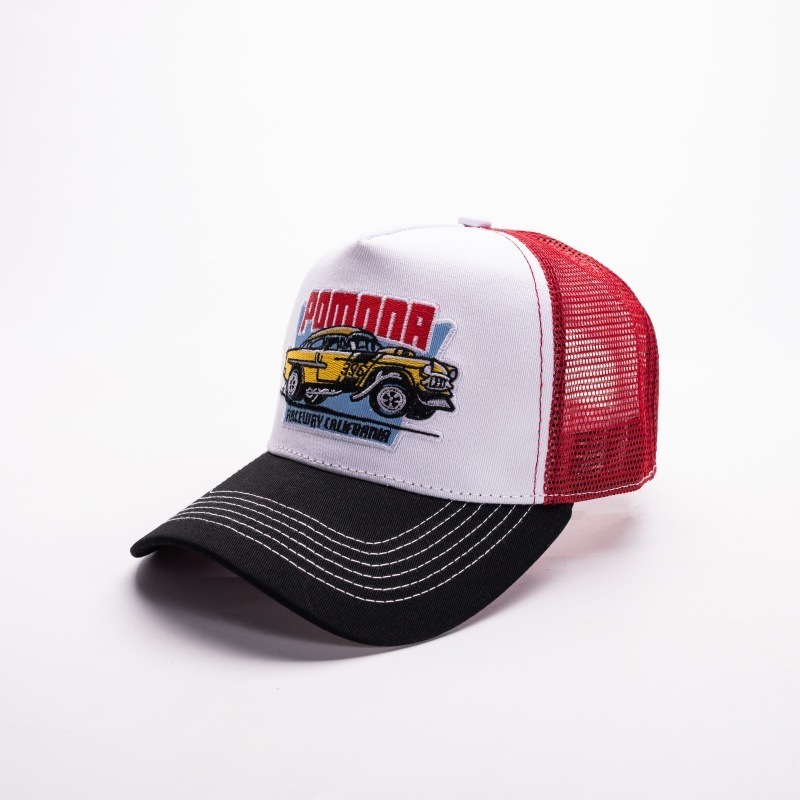 Trucker HipHop Hat for Men Fashion ColorBlock Mesh Breathable Motorcycle Eagle Baseball Cap 250905