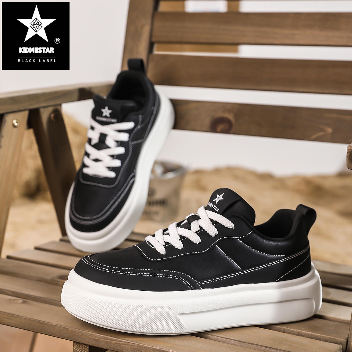 KIDMESTAR Casual Training Shoes Men's Designer Running Shoes Niche Lightweight Anti-slip Thick-soled Height Increasing Student Shoes Outdoor Spor