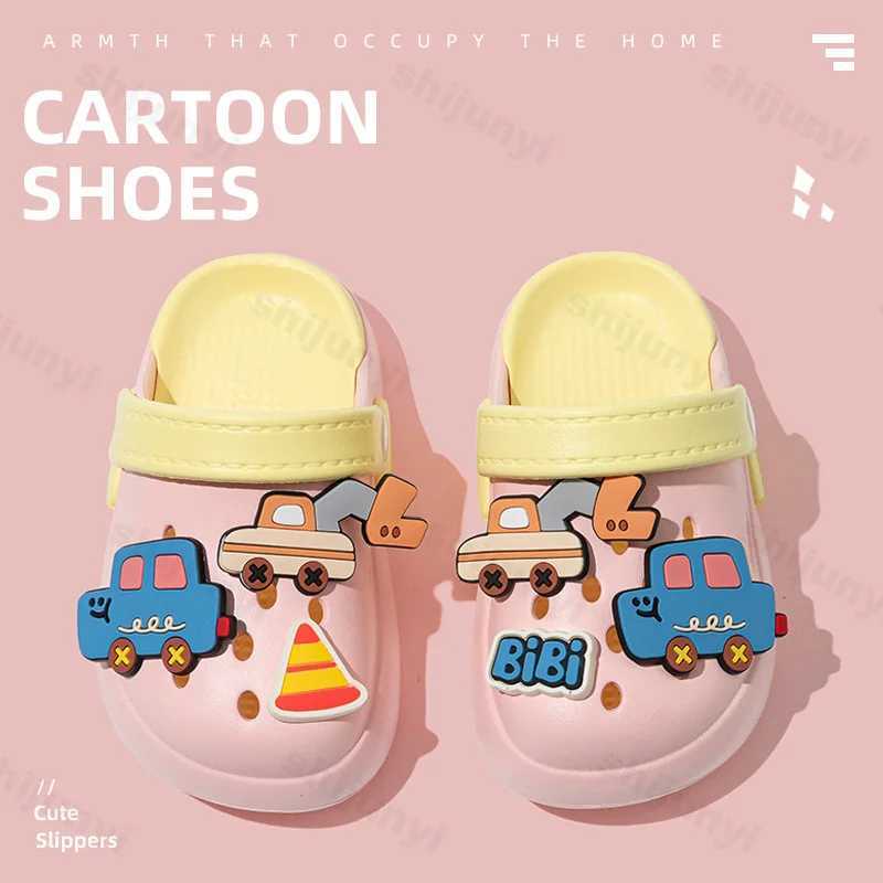 Summer Childrens Slippers Cartoon Car Boys Girls Outdoor Beach Shoes Fashion Comfortable EVA Clogs Kids Toddler Garden Sandals J251027
