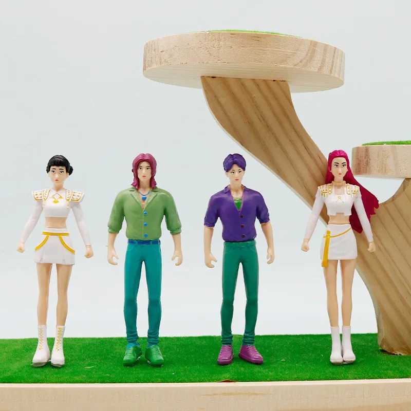 Anime 12pcs Kpop Demon Hunters Demon Hunters Figures Huntrix Figure Toy Derpys Tiger Rumi Mira Zoey Sussy Figurine Ornament Gift Z251009
