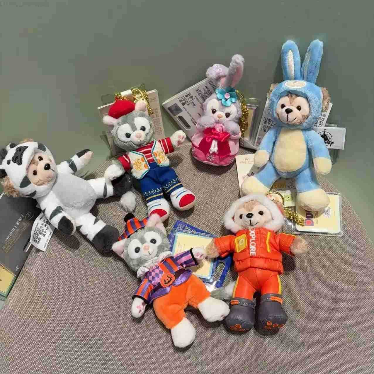 Disney Original Keychains Halloween SteallaLou Duff ShirlyMay Plush Keychains Stuffed Peluch Toys Halloween Gifts H251009
