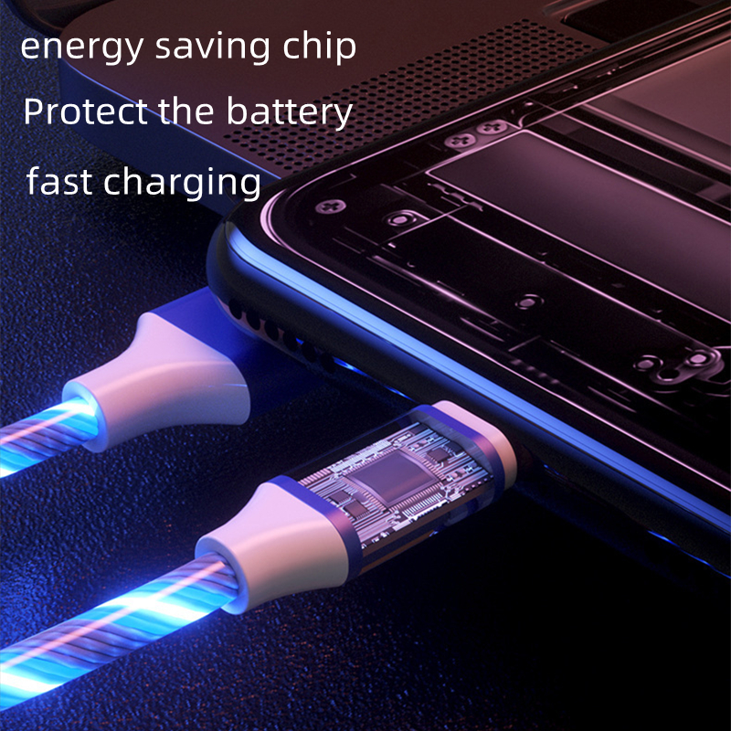 3 iN 1 Glowing LED Light Party Phone Charger Luminous USB Type C Cable For Xiaomi iPhone 14 13 12 11 Samsung S25 S24 Phone Accessories
