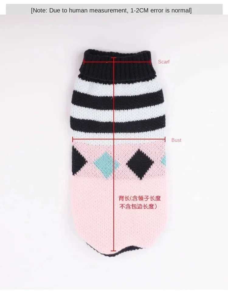 Fashionable dog sweater Wool Knitted Cat Clothes Twolegged Multicolor Lapel Casual Pet Sweater Luxury Dog Clothes Pet Clothes C251009