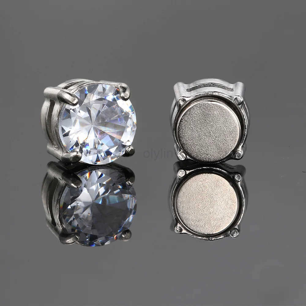 Fake Earrings For Men Women Strong Magnet Magnetic StainlESS Steel Non Piercing Hip Hop Rock Fashion Jewelry AccESSories M251009