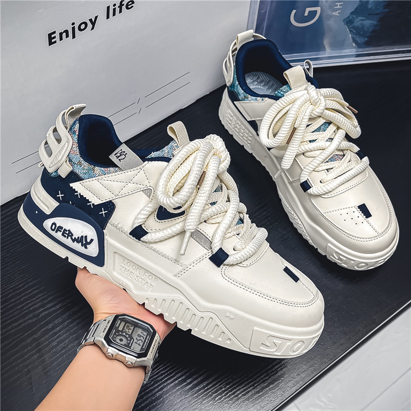 Free shipping Designer Fashion Retro Casual Sneakers with Contrast Color Detail and Chunky Sole Trendy Stylish Men's Shoes