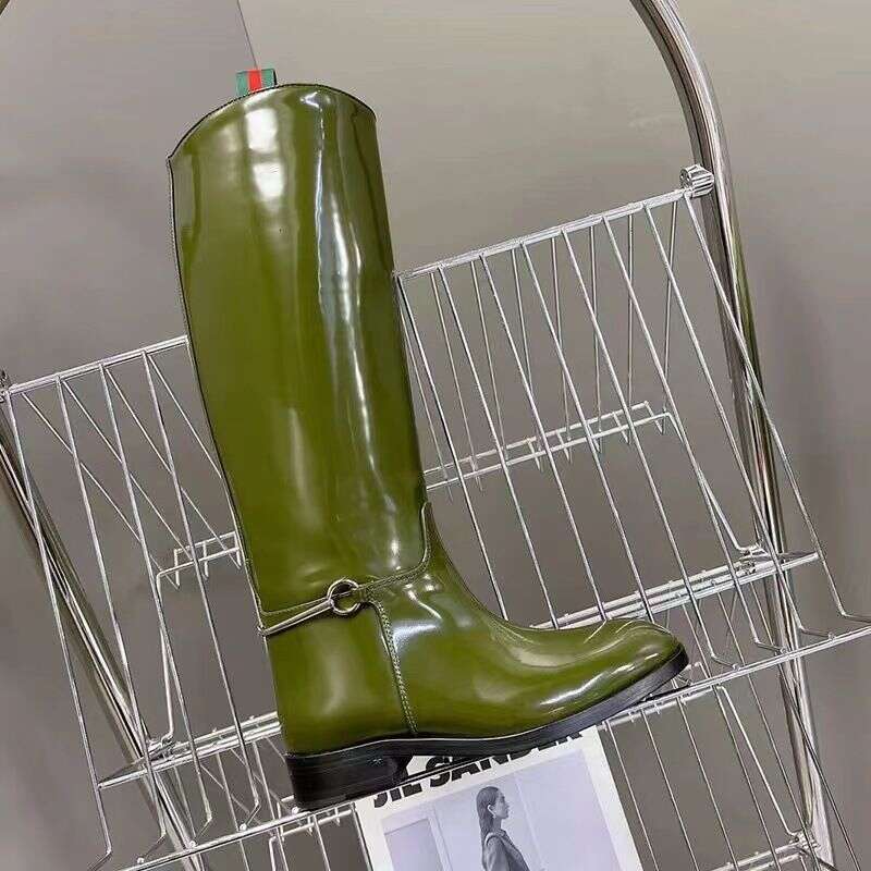 2025 Large Size Low Heel High Round Head Autumn And Winter New Equestrian Knight Show Flat Boots