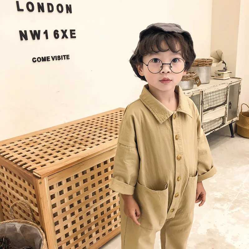 Children Long Sleeve Jumpsuit Baby Overall Pants Korean Fashion Kids Clothes 2024 Spring Boys Girls Toddlers Rompers Jumpsuits C251009