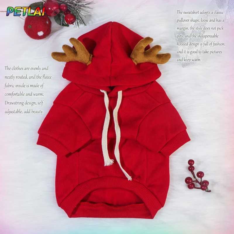 Christmas pet clothes elk cosplay costume creative elk antler thickened sweater new style creative design hoodie for dog cat C251009
