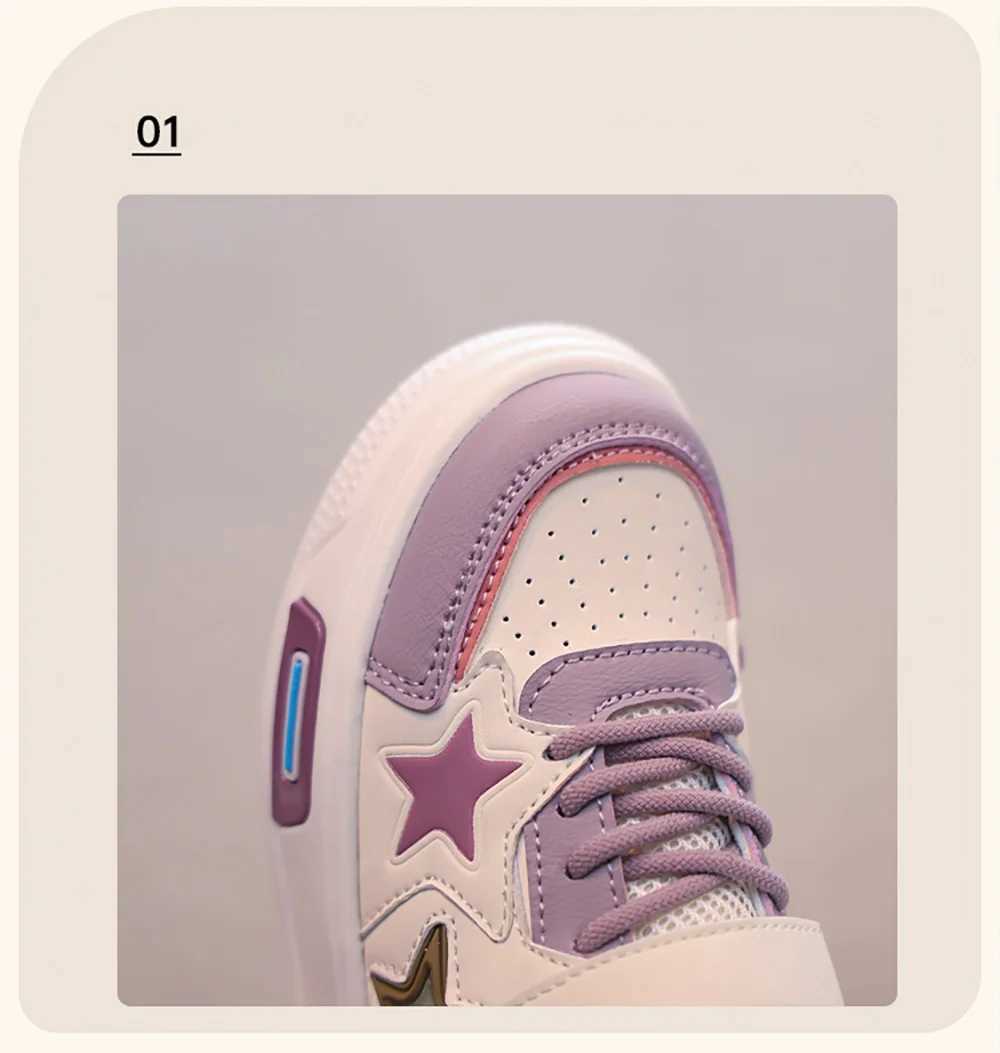PU Leather Sport Shoes For Children 2025 Trend Fashion Teenager Girls Sneakers Antislippery Kids Tennis Shoes Running Shoes J251027