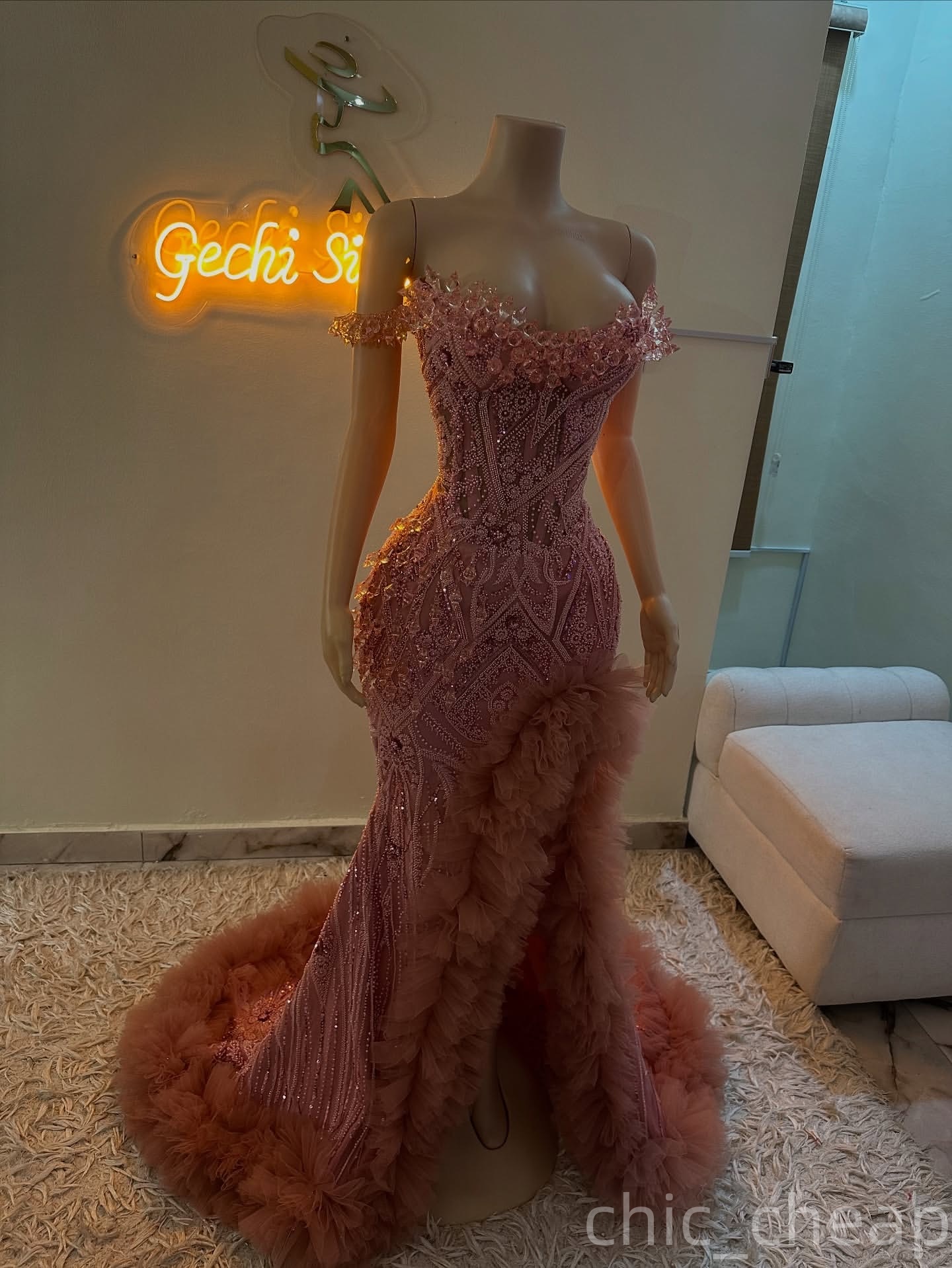 Blush Pink Mermaid Prom Dresses 2025 Rhinestones High Split Sequined Evening Formal Party Second Birthday Engagement Gowns Plus Size Dress For Special