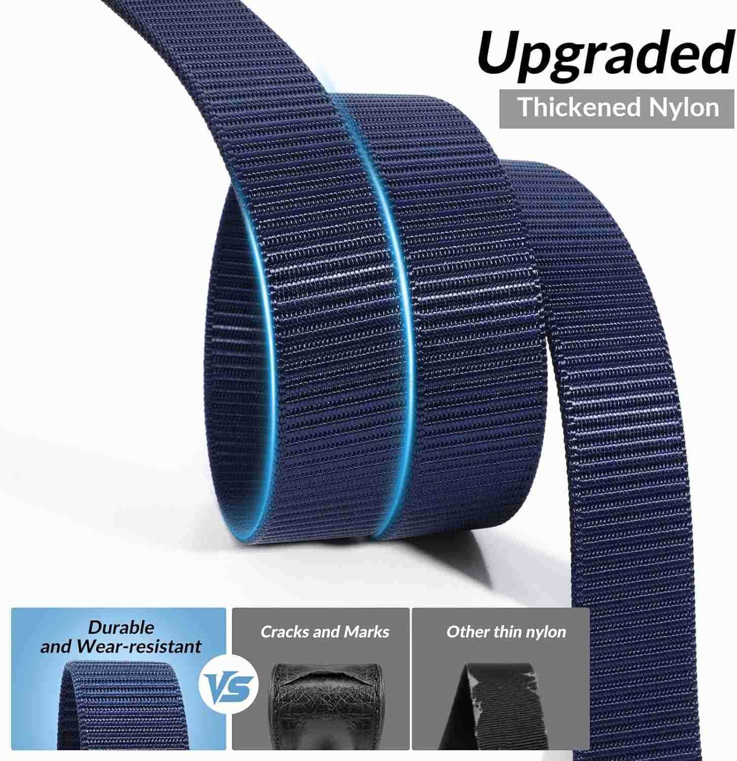 Mens Ratchet BeltHeavyDuty Nylon Web Work Belt with Automatic NoHoLE for Jeans W251009