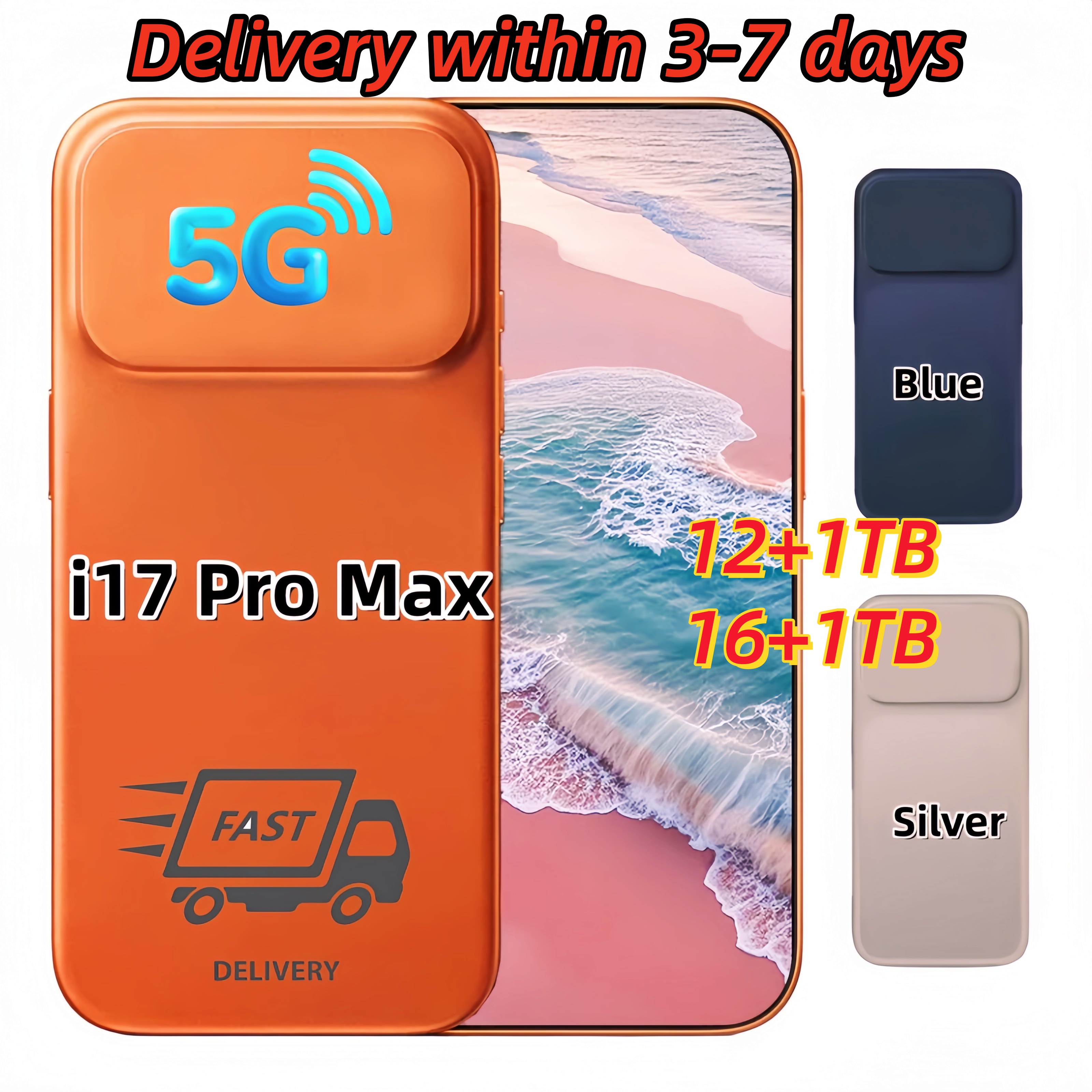 i17 pro max Unlocked Cell Phone Smartphone 5G High Performance Phone Large Screen 6.9 Inch Dual SIM Android Mobile Phone for Work Tag Sealed Box