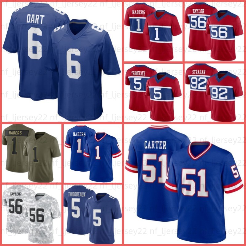 Abdul Carter Jaxson Dart 1 Malik Nabers Jalin Hyatt Kayvon Thibodeaux Football Jersey Cam Skattebo Jameis Winston Dexter Lawrence II Taylor Michael Strahan Simms