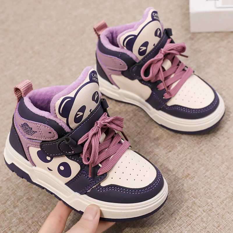 2025 High Quality Children Board Shoes High Cut Outdoor Fashion Flat Sports Shoes Warm Lightweight Thick Soled Kids Casual Shoes J251027