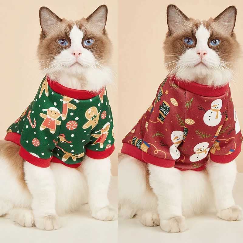 Cute Print Sphynx Cat Costume Clothes Winter Warm Pet Hoodie Sweater for Cats Soft Fleece Puppy Kedi mascotas gotas Clothing C251009