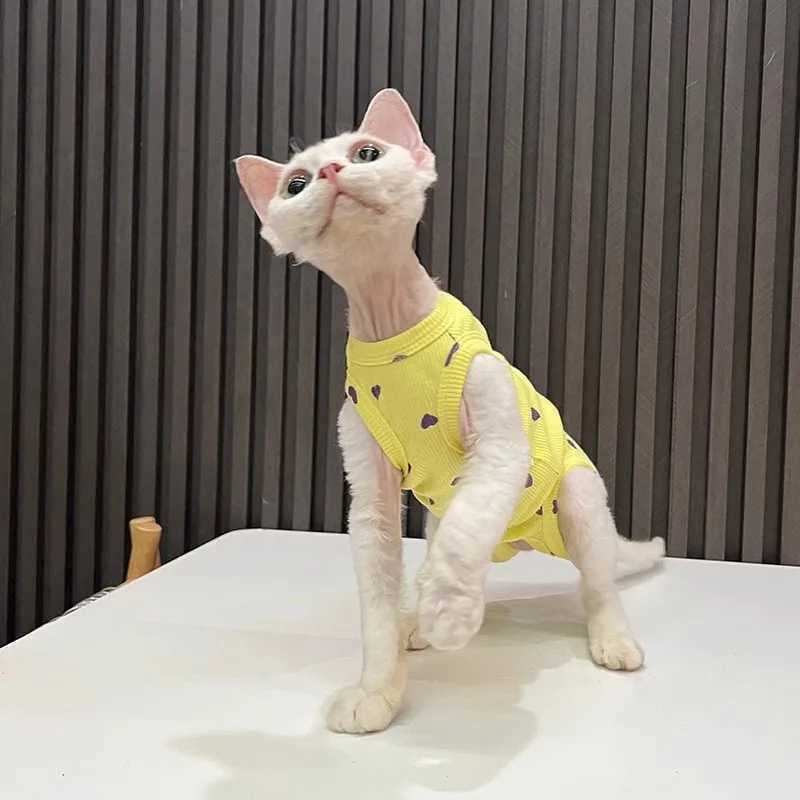 2025 Summer Pet Clothes Sphinx Hairless Cat German Clothes Elastic Anti Falling Four Leg Clothes Thin C251009