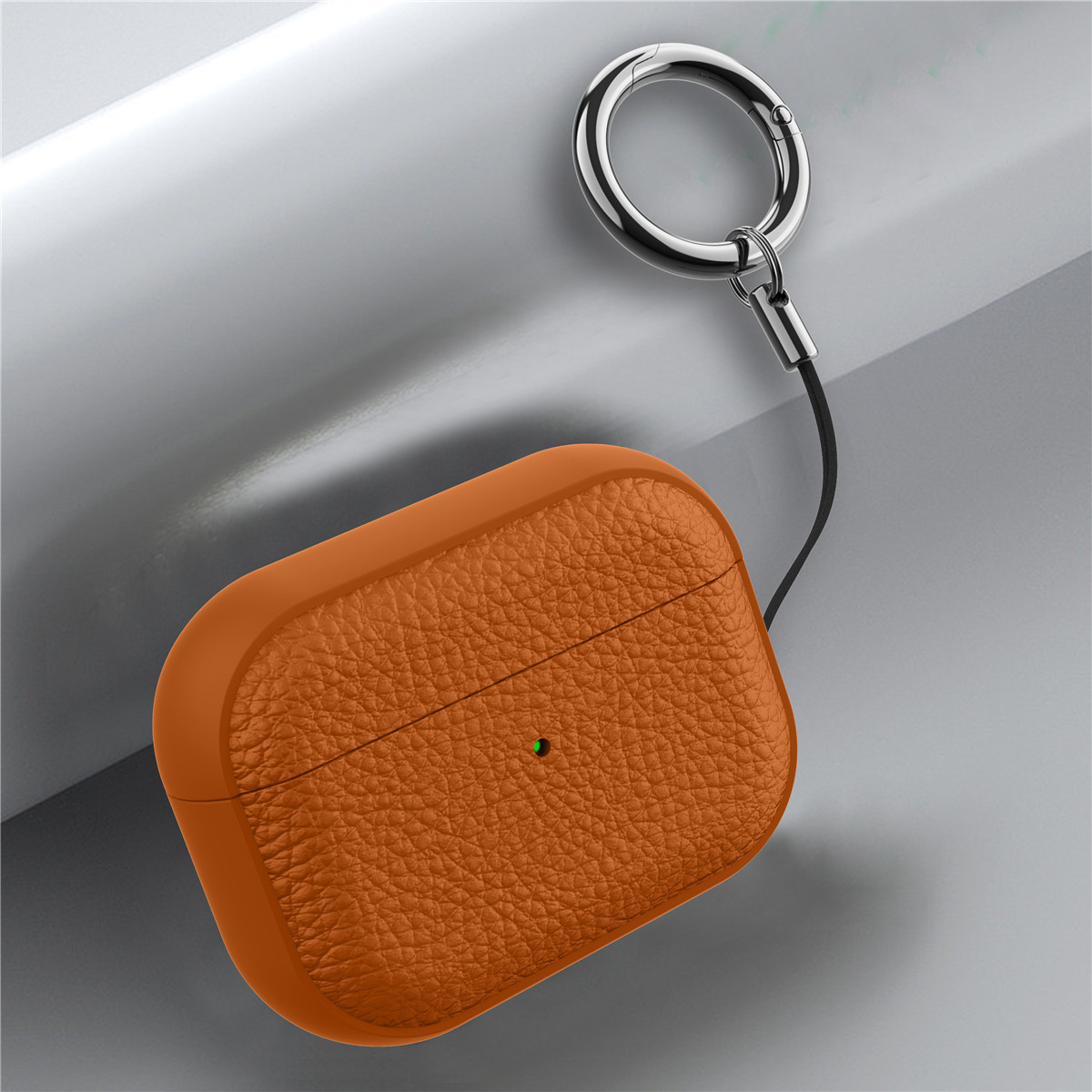 Cell Phone Earphone Accessories Leather Texture Case For Apple 1 2 3 4 AirPods Pro with Keychain Portable Shell Dust Proof Protective Anti-lost Headphone Bag