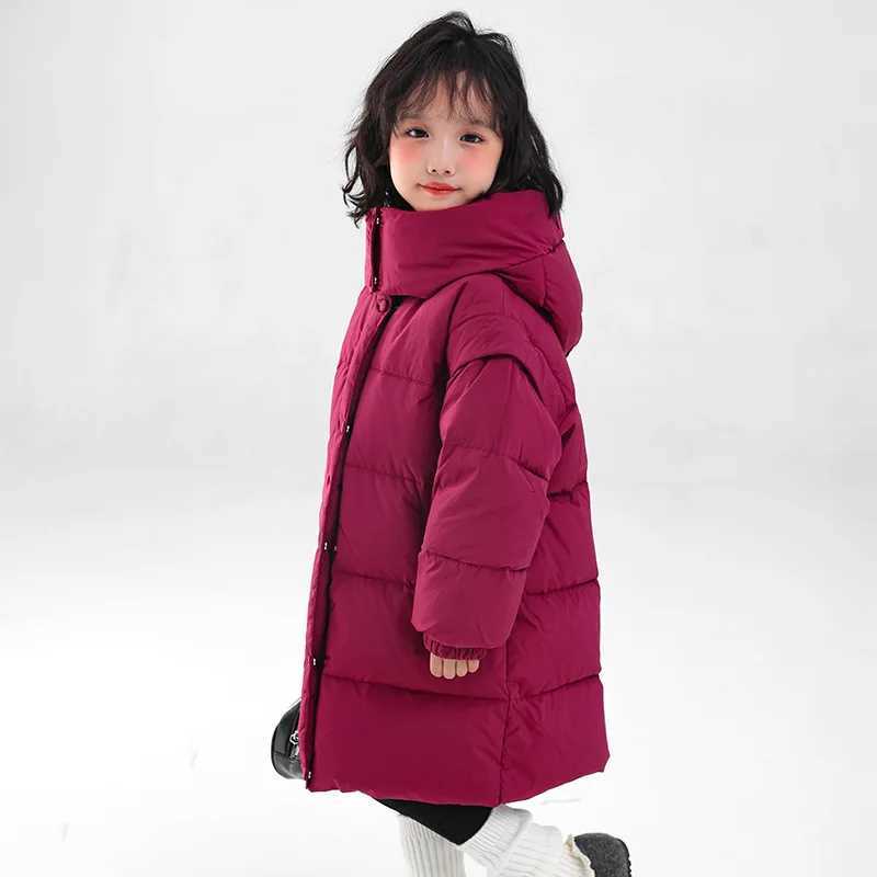 2025 Winter Girls Casual Long Thick Warm Hoode Parkas Kids Children Coat Outerwear T251009